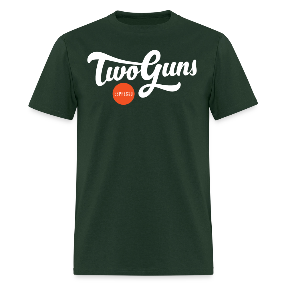 Menโs Premium Organic T-Shirt Two Guns Print - forest green