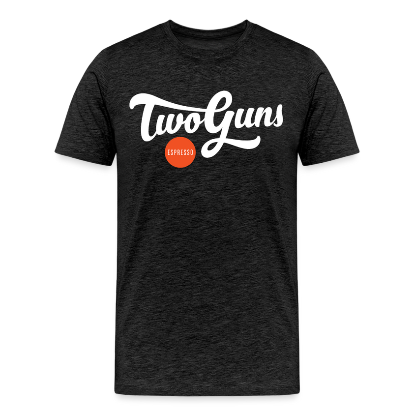 Men’s Premium Organic T-Shirt Two Guns Print - charcoal grey