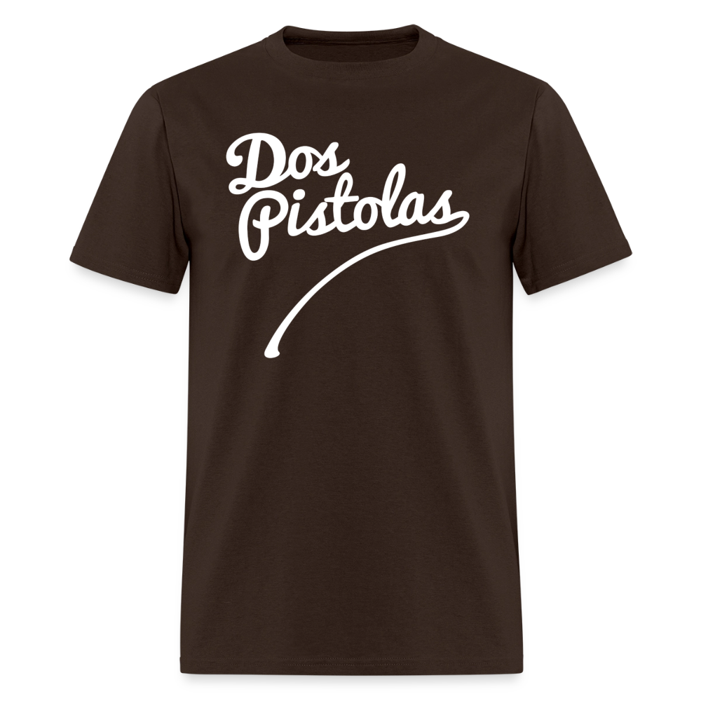 Men’s Premium Organic T-Shirt Dos Pistolas Print - brown