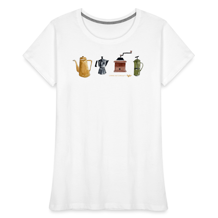 Coffee Things - Carrie Dietz Brown x Two Guns Women’s Tee - white