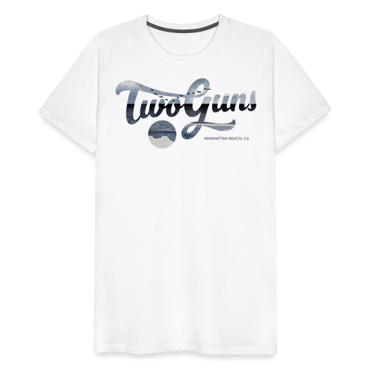 Carrie Dietz Brown Manhattan Beach Print Unisex Tee - white