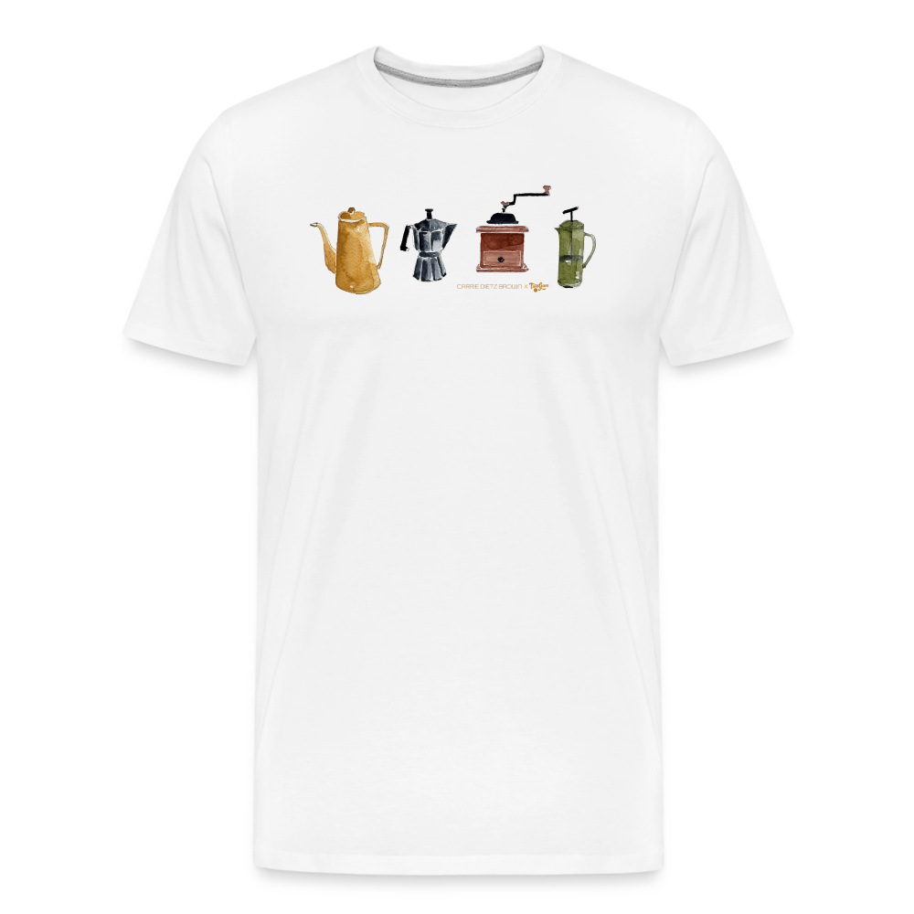 Coffee Things - Carrie Dietz Brown x Two Guns Men’s Tee - white