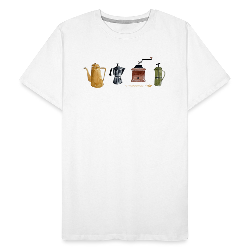 Coffee Things - Carrie Dietz Brown x Two Guns Men’s Tee - white