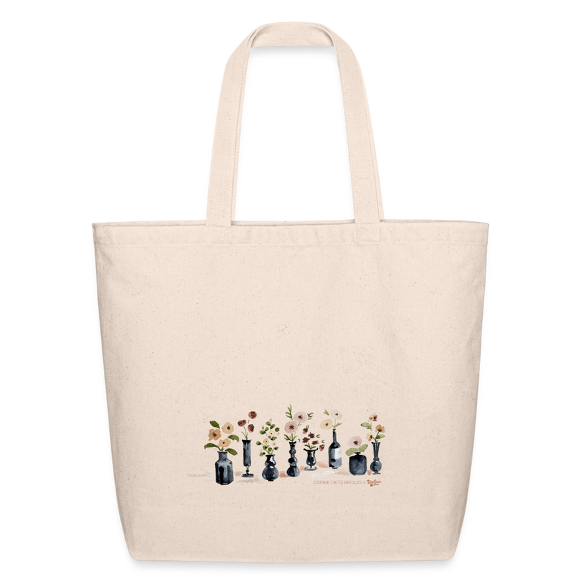 Vases & Flowers - Carrie Dietz Brown Eco-Friendly Cotton Tote - natural