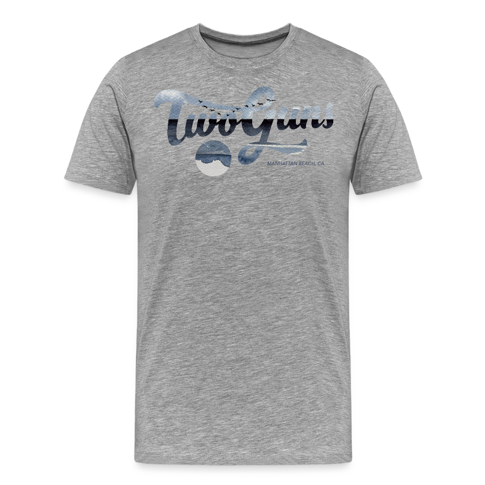 Carrie Dietz Brown Manhattan Beach Print Unisex Tee - heather gray