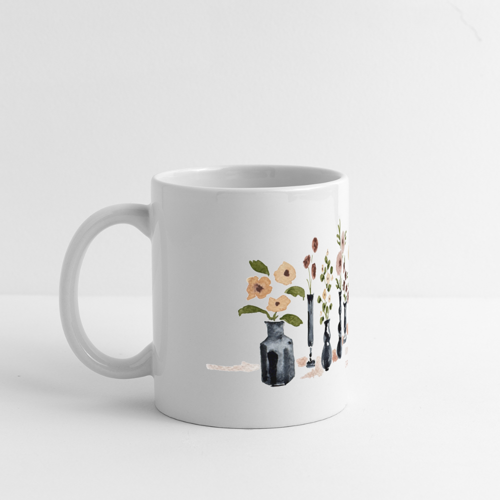 Vases and Flowers - Carrie Dietz Brown X Two Guns Mug - white