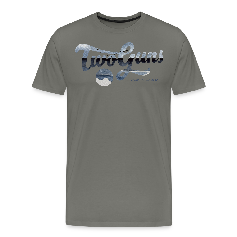 Carrie Dietz Brown Manhattan Beach Print Unisex Tee - asphalt gray