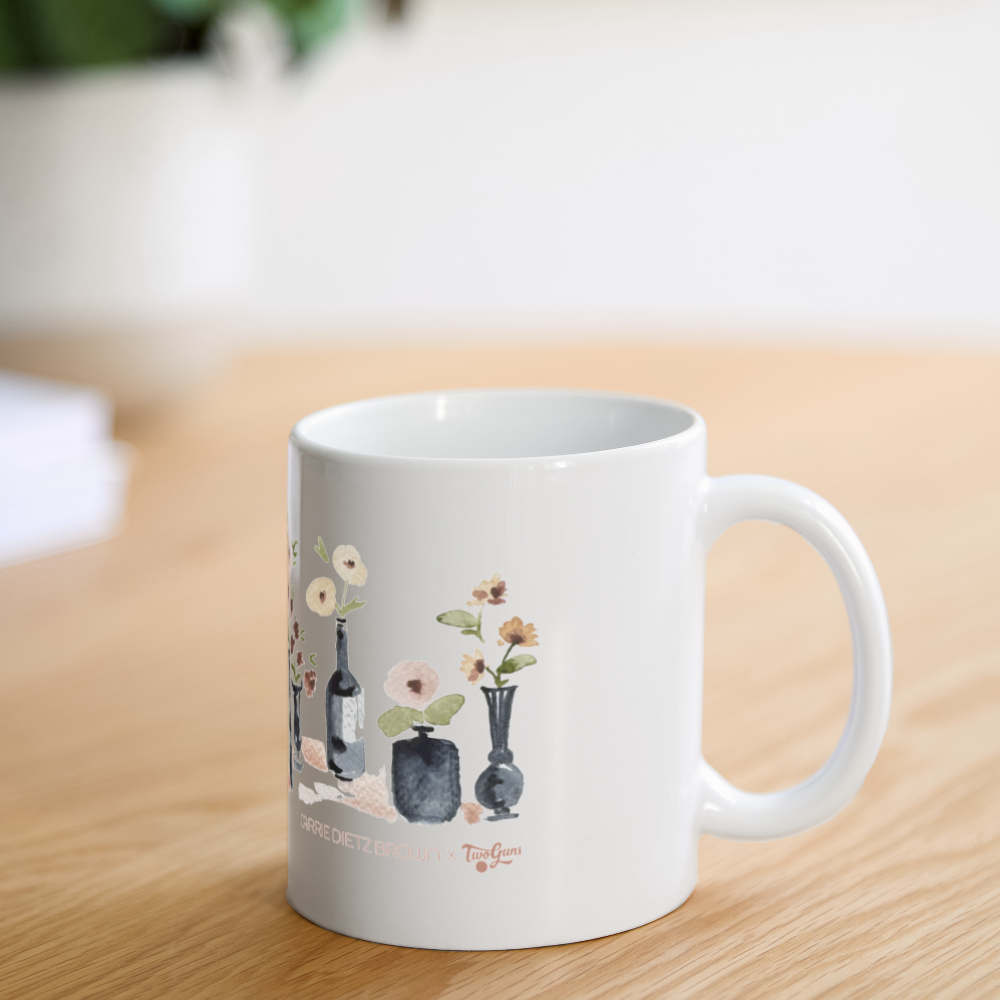 Vases and Flowers - Carrie Dietz Brown X Two Guns Mug - white