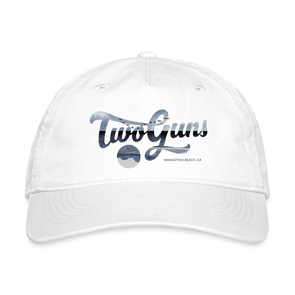 Two Guns x CDB Manhattan Beach Organic Baseball Cap - white