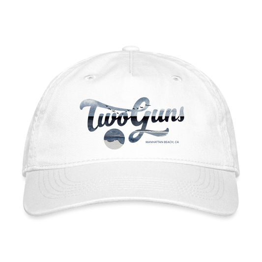 Two Guns x CDB Manhattan Beach Organic Baseball Cap - white