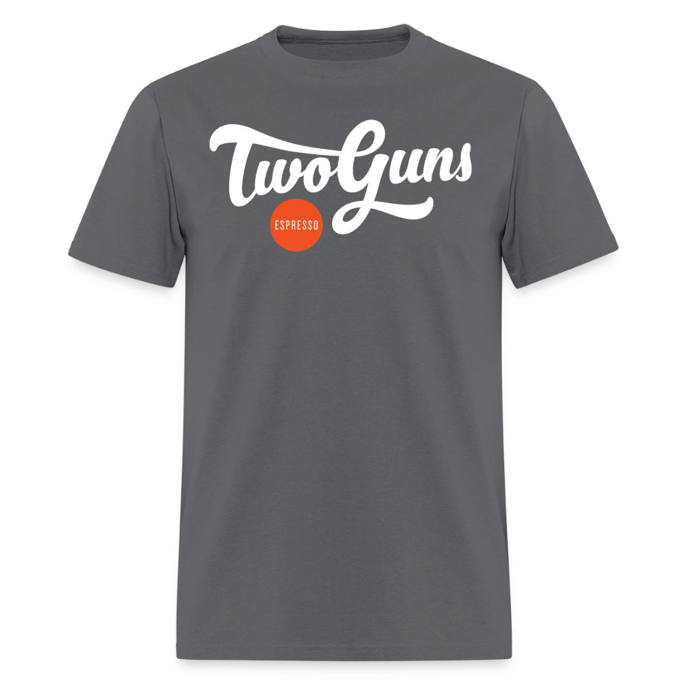 Men’s Premium Organic T-Shirt Two Guns Print - charcoal