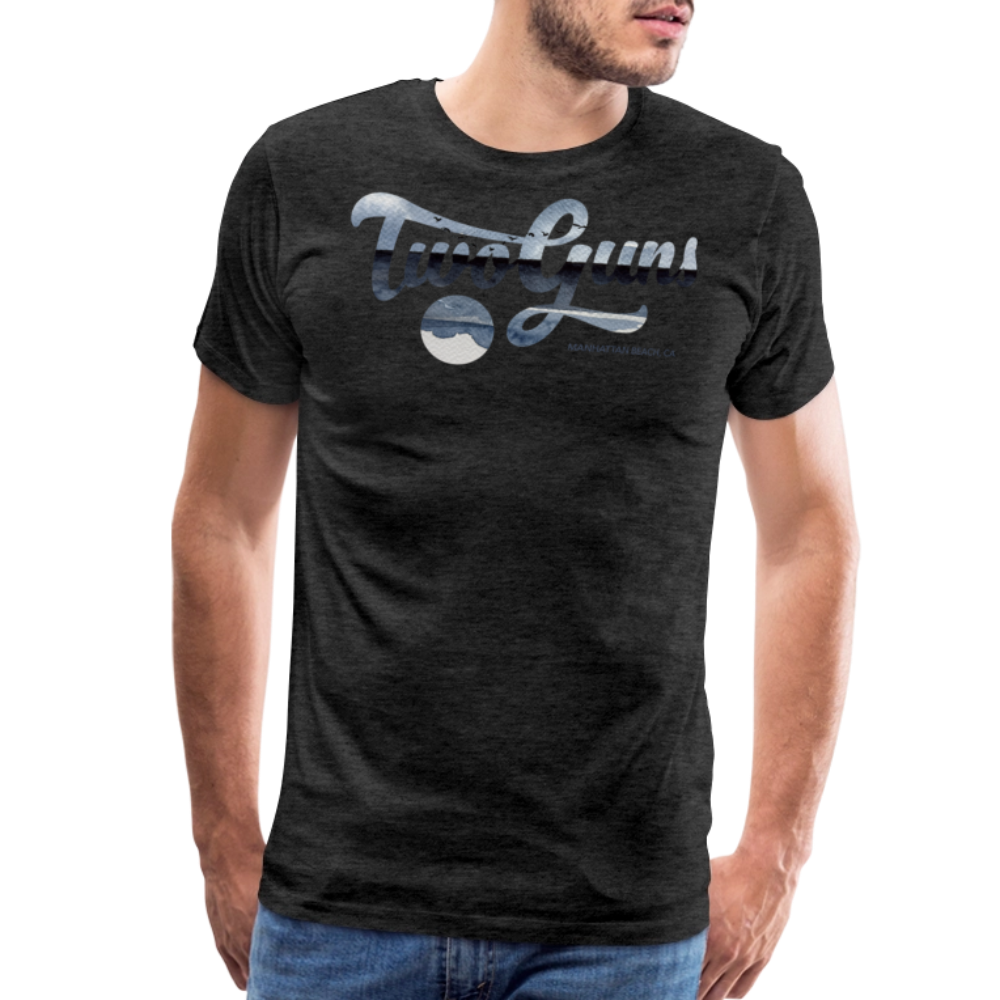Carrie Dietz Brown Manhattan Beach Print Unisex Tee - charcoal grey