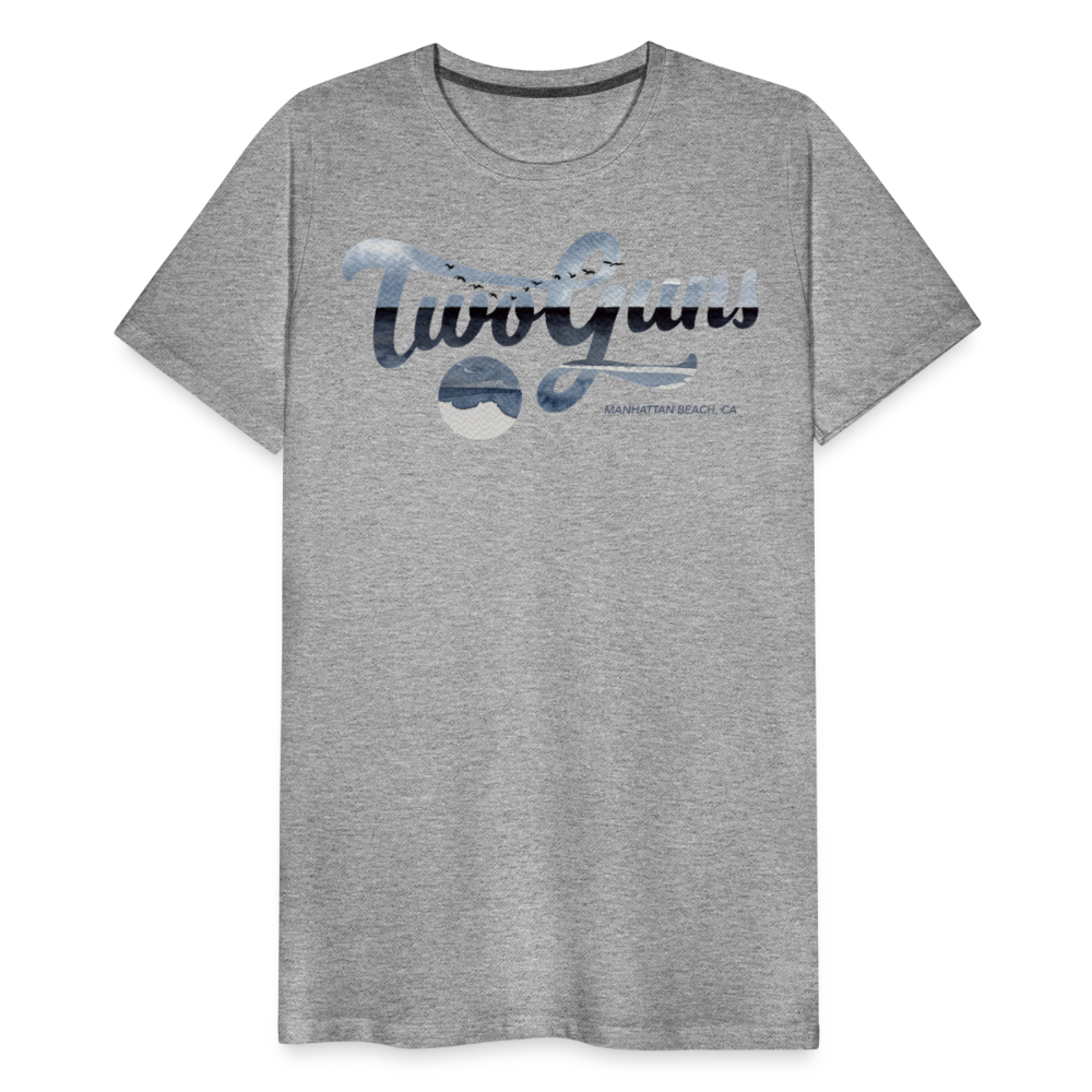 Carrie Dietz Brown Manhattan Beach Print Unisex Tee - heather gray