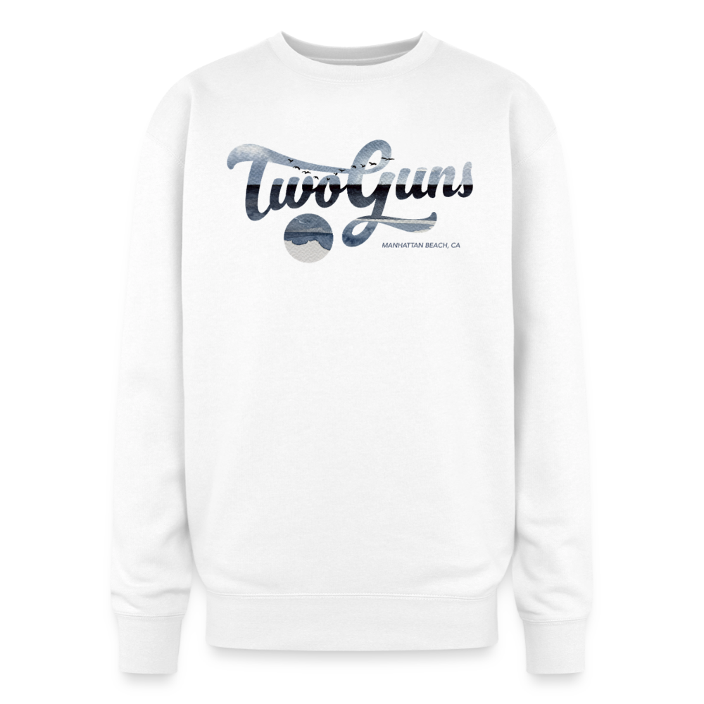 Two Guns x CDB Manhattan Beach Oversized Crewneck Sweatshirt - white