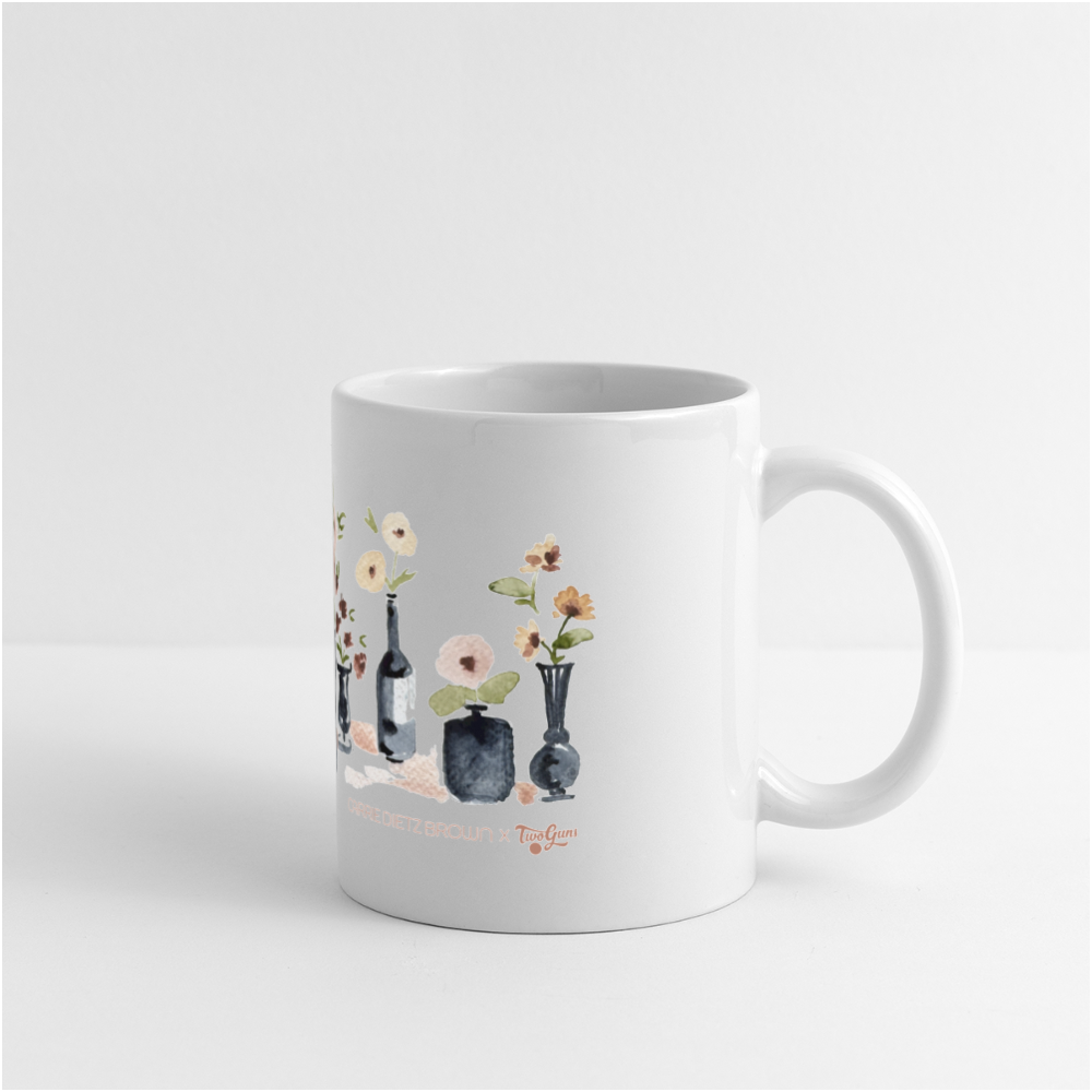 Vases and Flowers - Carrie Dietz Brown X Two Guns Mug - white