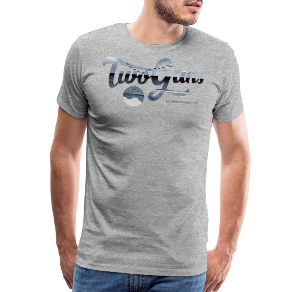Carrie Dietz Brown Manhattan Beach Print Unisex Tee - heather gray
