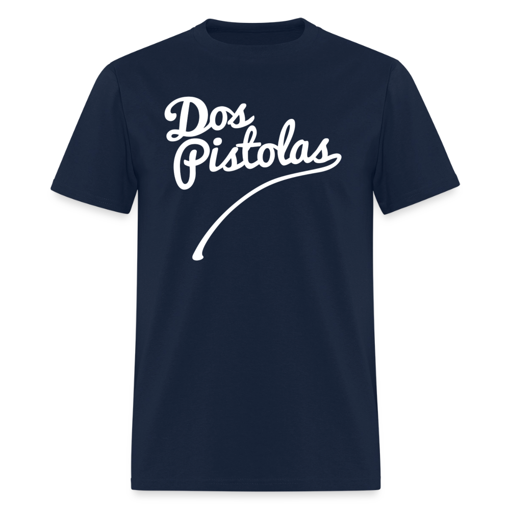 Men’s Premium Organic T-Shirt Dos Pistolas Print - navy