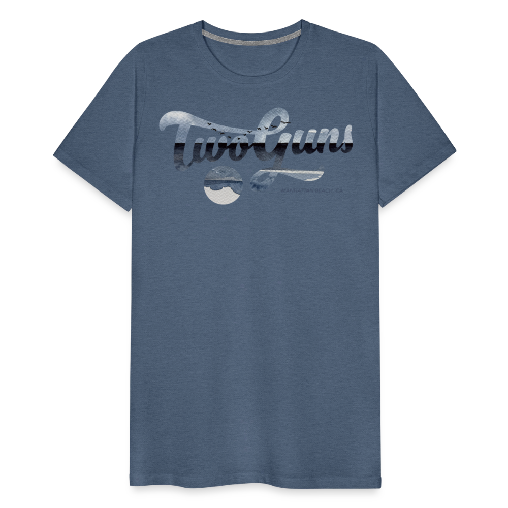 Carrie Dietz Brown Manhattan Beach Print Unisex Tee - heather blue