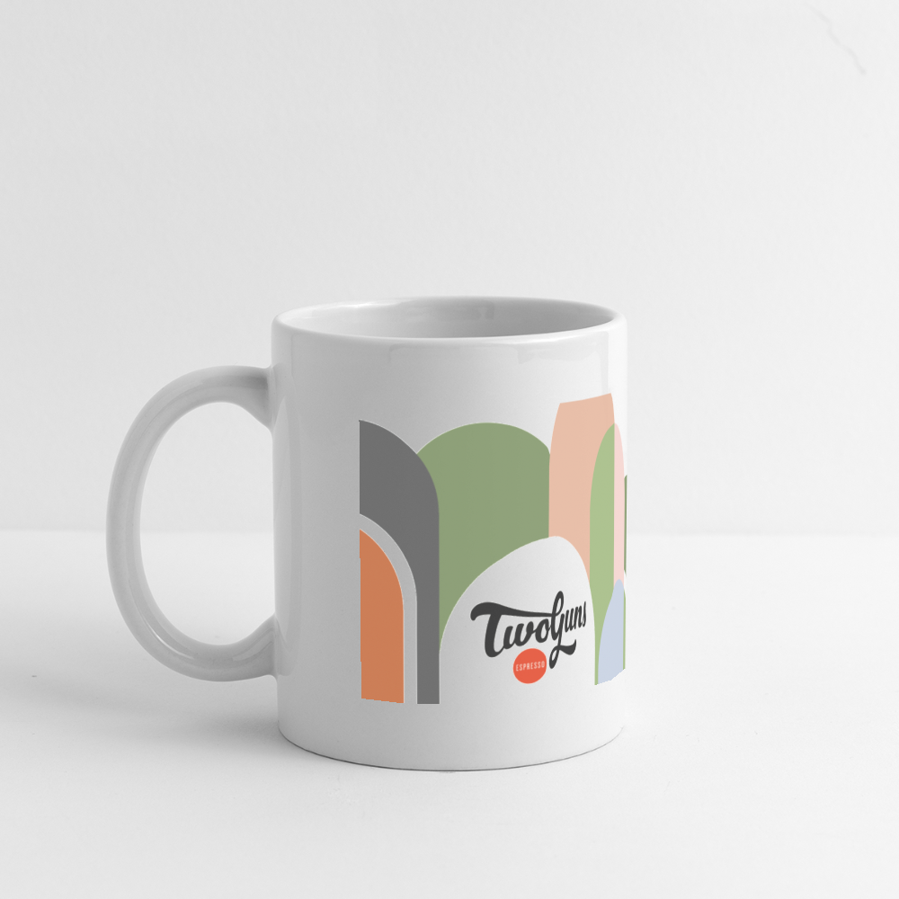 Two Guns Arches Mug - white