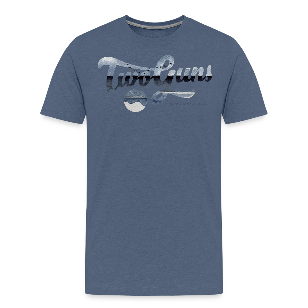 Carrie Dietz Brown Manhattan Beach Print Unisex Tee - heather blue