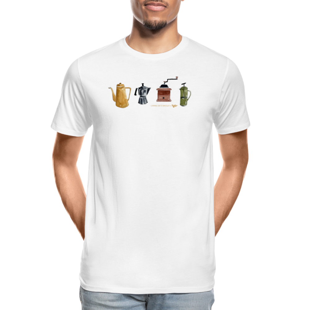 Coffee Things - Carrie Dietz Brown x Two Guns Men’s Tee - white