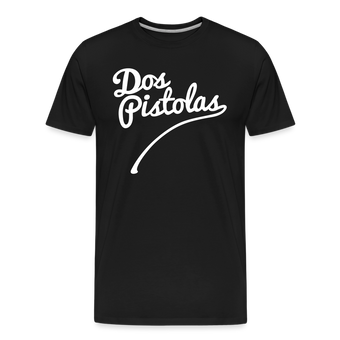 Men’s Premium Organic T-Shirt Dos Pistolas Print - black