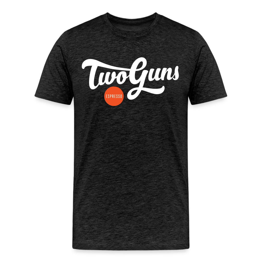 Men’s Premium Organic T-Shirt Two Guns Print - charcoal grey