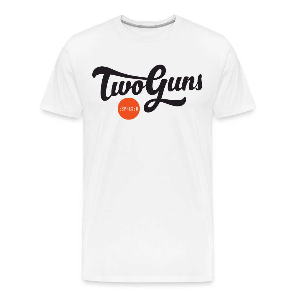 Men’s Premium Organic T-Shirt Two Guns Print - white