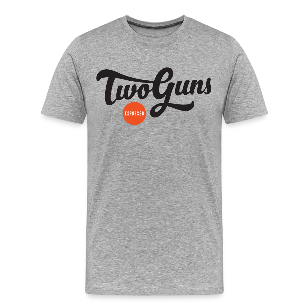 Men’s Premium Organic T-Shirt Two Guns Print - heather gray