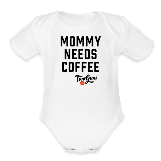 Organic Short Sleeve Baby Bodysuit - white