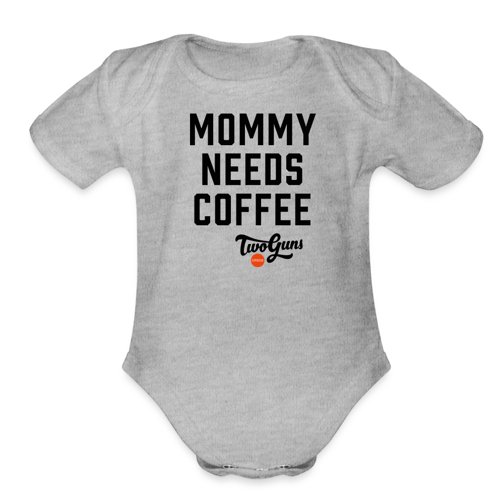 Organic Short Sleeve Baby Bodysuit - heather grey