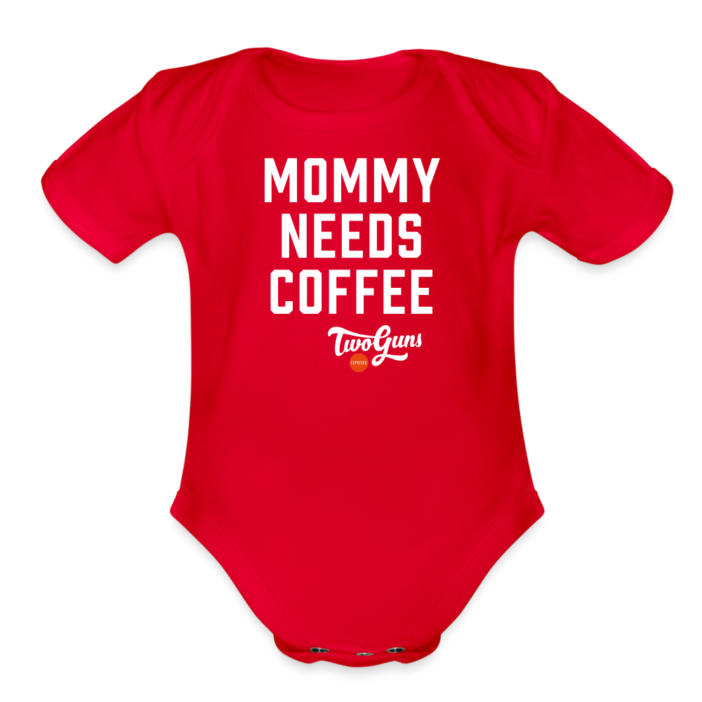 Organic Short Sleeve Baby Bodysuit - red