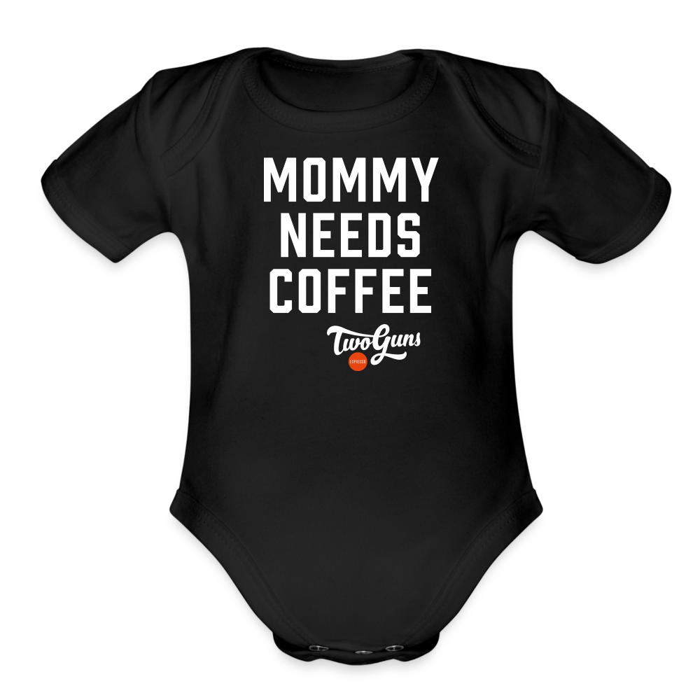 Organic Short Sleeve Baby Bodysuit - black