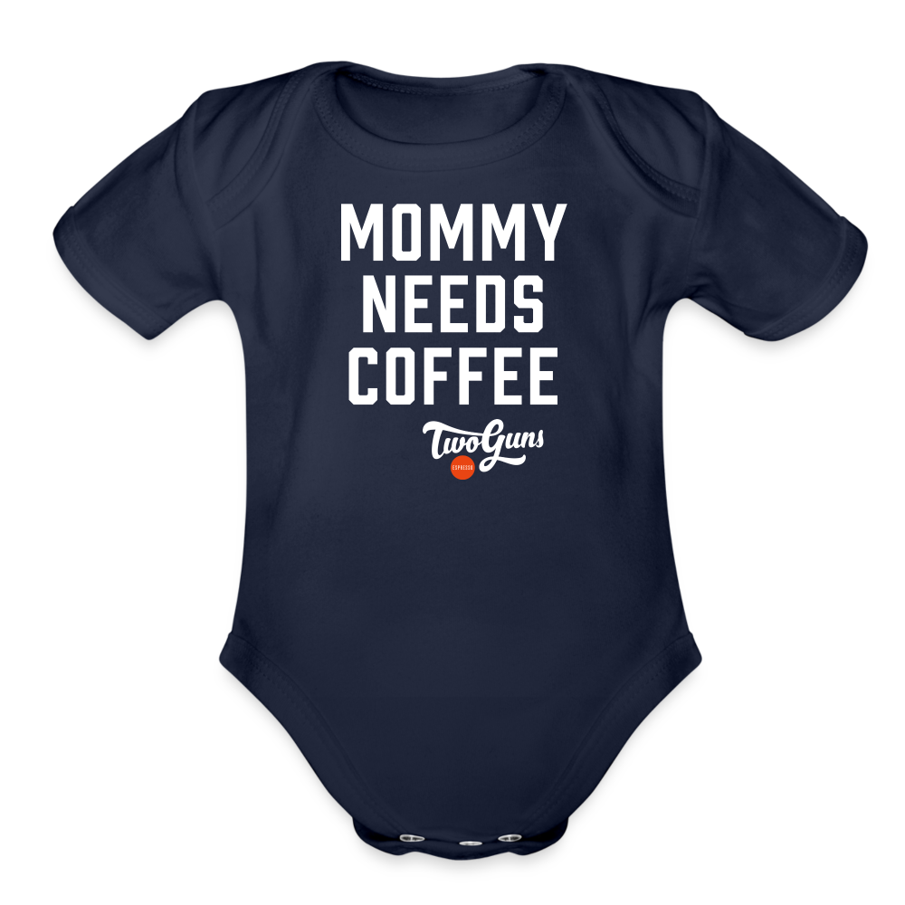 Organic Short Sleeve Baby Bodysuit - dark navy